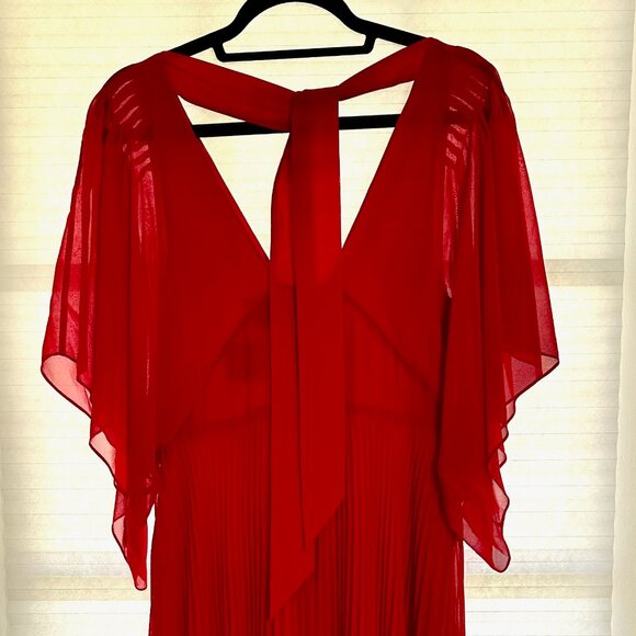 Club Monaco Zorbina Gypsy Red Dress Bohemian Chic Size 12 - Picture 4 of 7